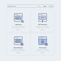 Website Icon Pack Featuring Login Form O T P Verification Reset Password and Secure Login Illustrations in Light Blue and White Royalty Free Stock Photo
