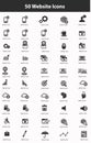 50 Website icon set,Black version Royalty Free Stock Photo