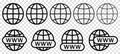 Website icon set. Www search bar icon Royalty Free Stock Photo