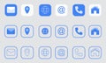 Website icon set in blue button