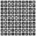 100 website icons set black Royalty Free Stock Photo