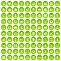 100 website icons set green Royalty Free Stock Photo