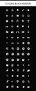 75 Website icons,White version,on black background Royalty Free Stock Photo