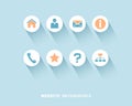 Website info-graphic with flat icons set Royalty Free Stock Photo