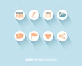 Website infographic with flat icons set Royalty Free Stock Photo