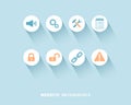 Website infographics with flat icons set Royalty Free Stock Photo