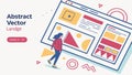 Website interface design, web development and UI template vector design Generative AI