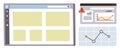 Website Interface with Graph Analytics and Alert Notification for Data Visualization Royalty Free Stock Photo