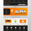 Website interface template design. Vector