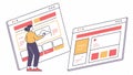 Website interface vector, webpage layout and digital content design vector design Generative AI Royalty Free Stock Photo