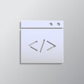 website, internet, browser, code paper style, icon- Paper style vector icon