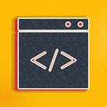 website, internet, browser, code pop art, retro icon. Vector illustration of po