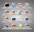 Website Internet Icons ,Transparent Glass Button Royalty Free Stock Photo