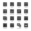 Website Landing Page Glyph Icons