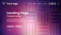 Website landing page template with digital design elements