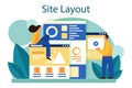 Website layout concept. Web development, mobile app design Royalty Free Stock Photo