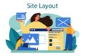 Website layout concept. Web development, mobile app design Royalty Free Stock Photo