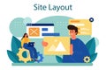 Website layout concept. Web development, mobile app design Royalty Free Stock Photo