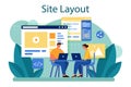 Website layout concept. Web development, mobile app design Royalty Free Stock Photo