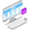 Website layout create icon vector web page design Royalty Free Stock Photo