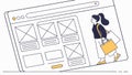 Website layout design template, web design and interface, page structure vector design Generative AI Royalty Free Stock Photo