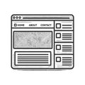 Website Layout Wireframe engraving sketch vector Royalty Free Stock Photo