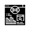 website link analytics glyph icon vector illustration