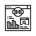 website link analytics line icon vector illustration