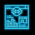 website link analytics neon glow icon illustration