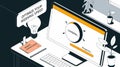 Website loading speed isometric landing page.