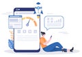 Website Loading Speed Optimization With Server, Web Programming, Mobile App Development, and Page Software. Background Vector Royalty Free Stock Photo