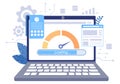 Website Loading Speed Optimization With Server, Web Programming, Mobile App Development, and Page Software. Background Vector Royalty Free Stock Photo