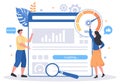 Website Loading Speed Optimization With Server, Web Programming, Mobile App Development, and Page Software. Background Vector Royalty Free Stock Photo