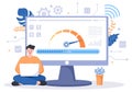 Website Loading Speed Optimization With Server, Web Programming, Mobile App Development, and Page Software. Background Vector Royalty Free Stock Photo