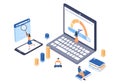Website Loading Speed Optimization With Server, Web Programming, Mobile App Development, and Page Software. Background Vector Royalty Free Stock Photo