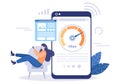 Website Loading Speed Optimization With Server, Web Programming, Mobile App Development, and Page Software. Background Vector Royalty Free Stock Photo
