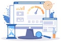Website Loading Speed Optimization With Server, Web Programming, Mobile App Development, and Page Software. Background Vector Royalty Free Stock Photo