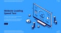 Website loading speed test vector banner