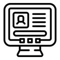 Website login icon outline vector. Account form