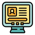 Website login icon vector flat