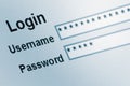 Website Login Screen Macro Capture Light Blue Royalty Free Stock Photo