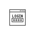 Website login window line icon