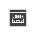 Website login window vector icon