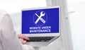 Website maintenance concept on a laptop screen Royalty Free Stock Photo