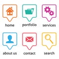 Website menu icons Royalty Free Stock Photo