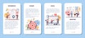 Website mobile application banner set. Process of website development Royalty Free Stock Photo
