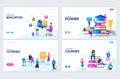 Website and mobile website development illustration concepts. Set of web page design templates for consulting, training