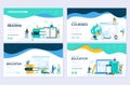 Website and mobile website development illustration concepts. Set of web page design templates for online courses