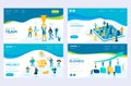 Website and mobile website development illustration concepts. Set of web page design templates for our team, meeting and Royalty Free Stock Photo