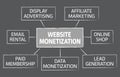 Website monetization chart design